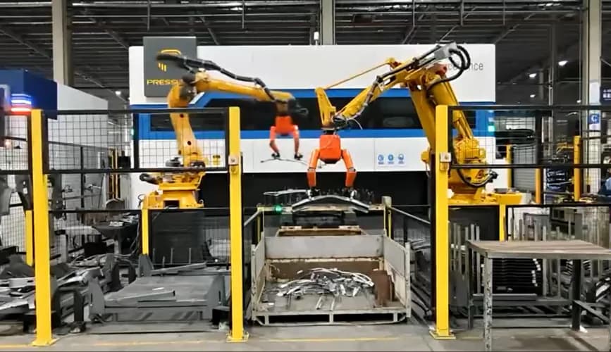 PRESSLER Workshop Laser Cutting Machine - Composite Robot Production Scene